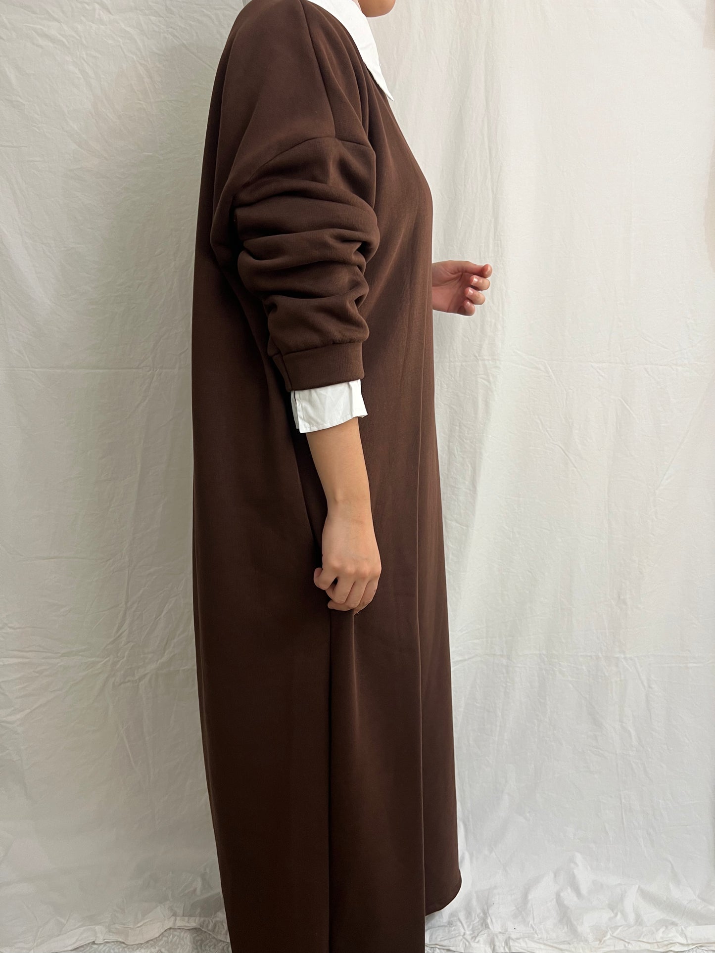 Sudadera vestido con camisa integrada
