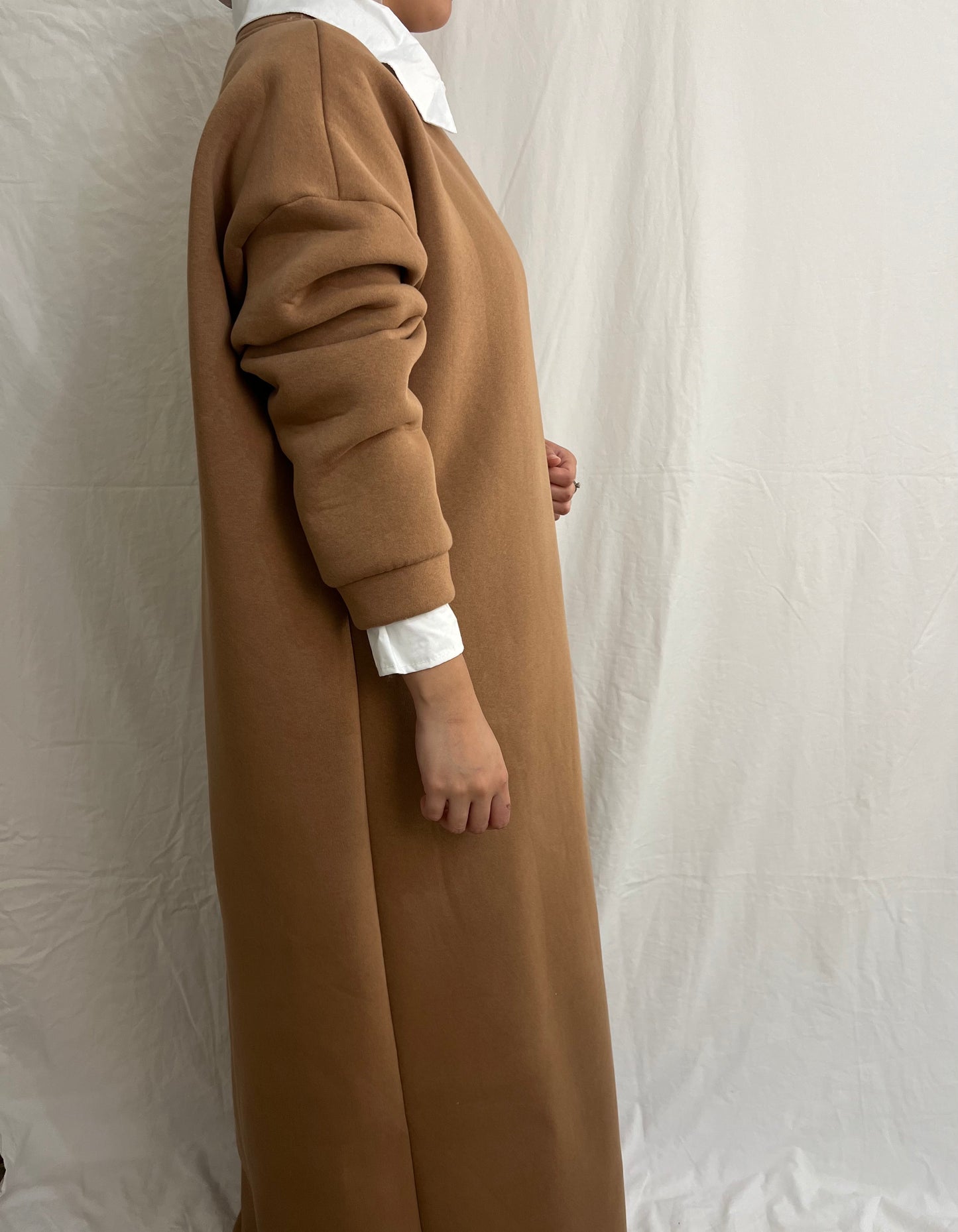 Sudadera vestido con camisa integrada
