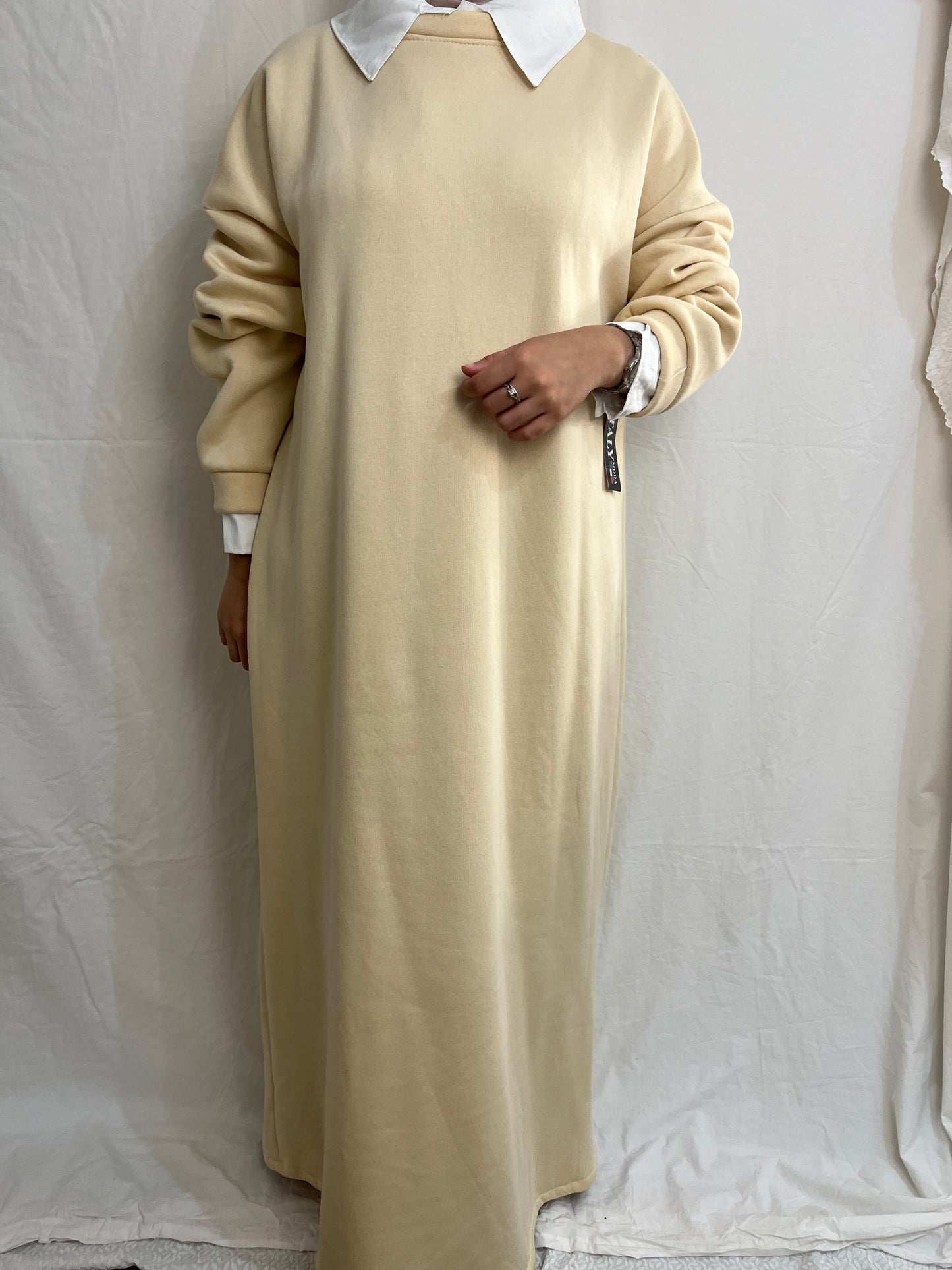 Sudadera vestido con camisa integrada