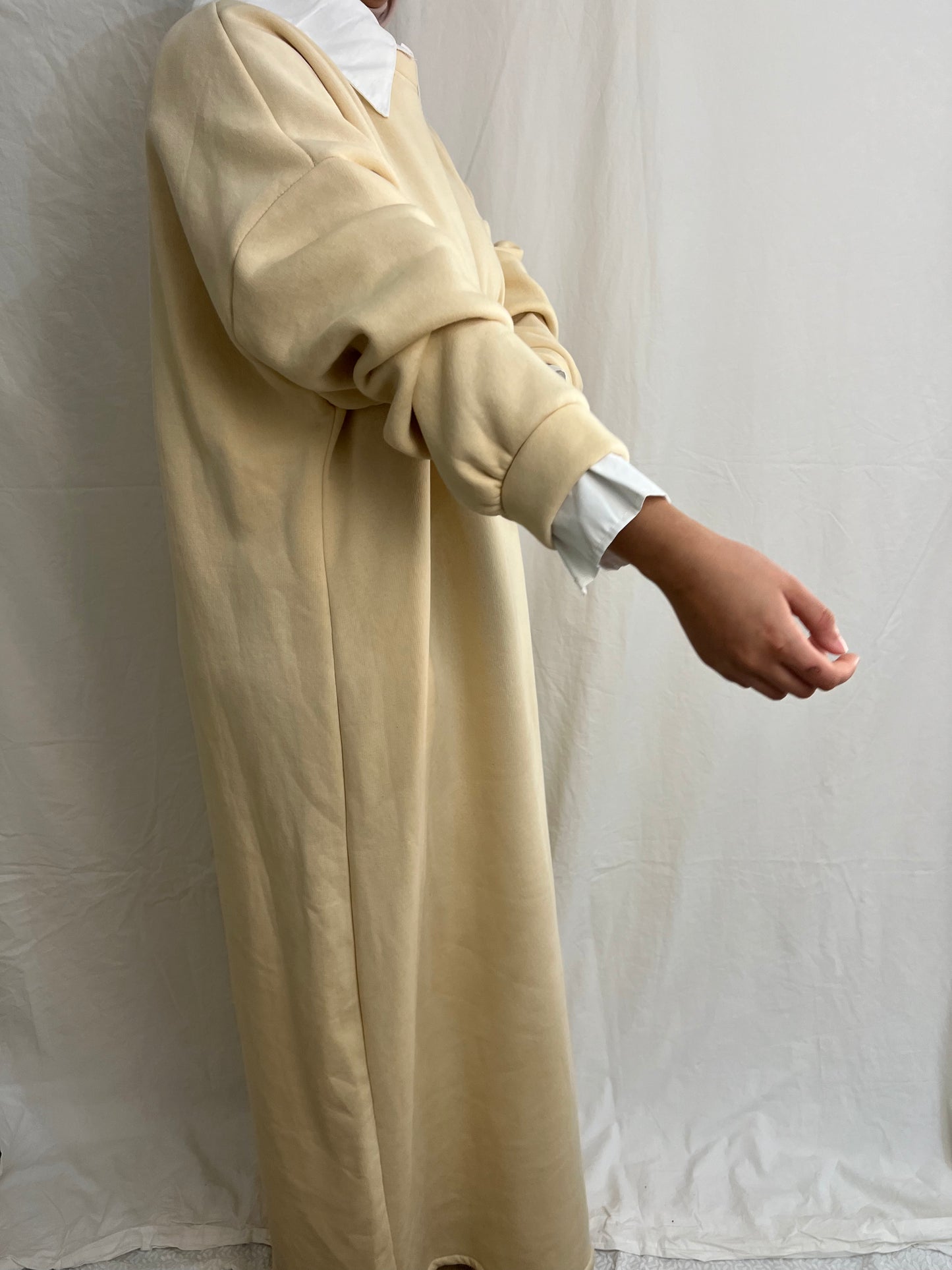Sudadera vestido con camisa integrada