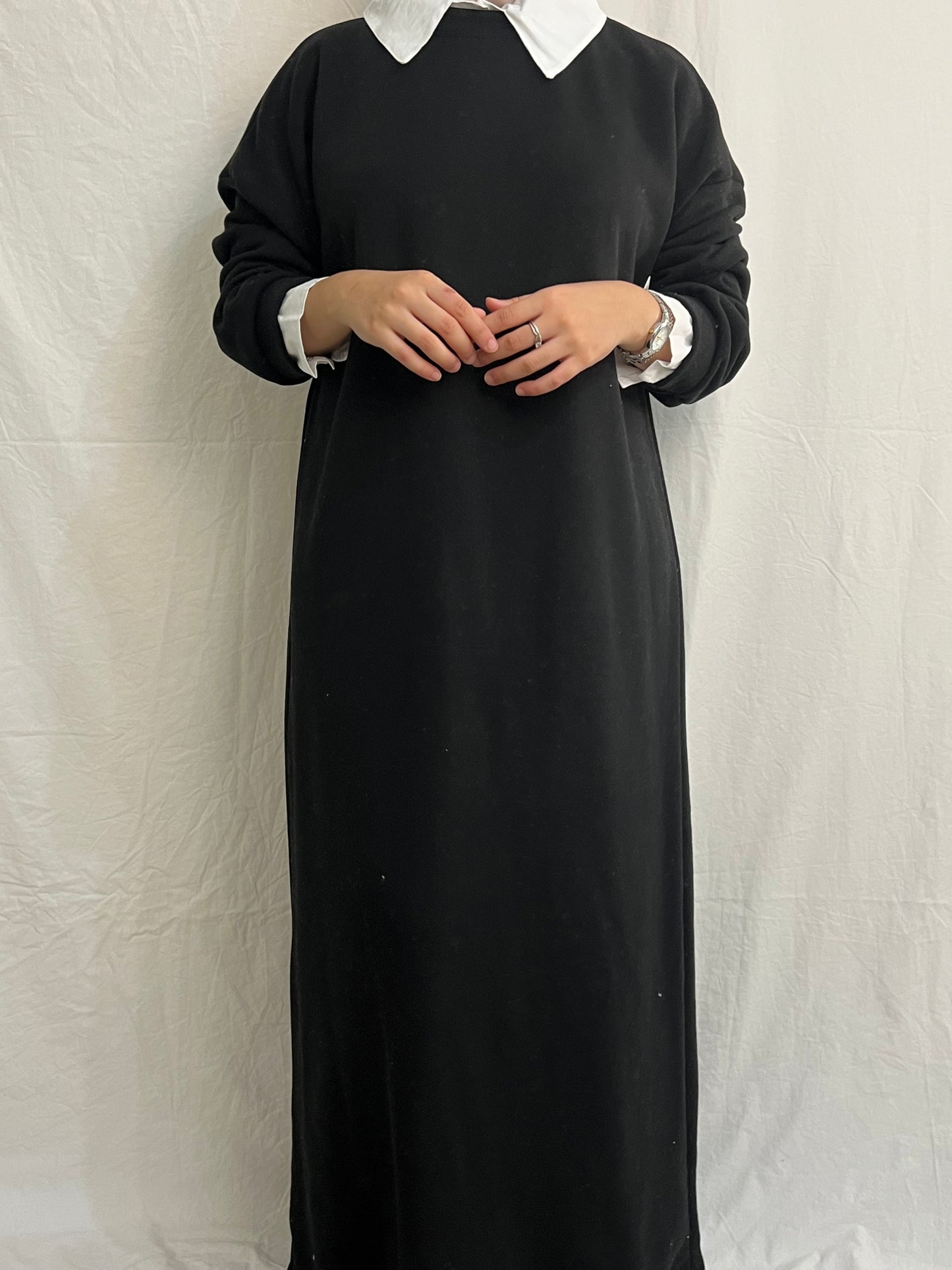 Sudadera vestido con camisa integrada